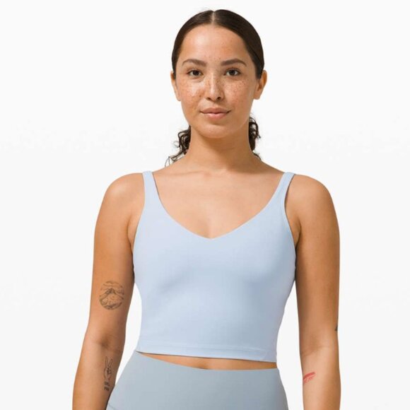 New Lululemon Light Blue Align V-Neck Crop Tank Top Yoga Pilates Athleisure 2 XS - Picture 1 of 8
